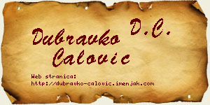 Dubravko Ćalović vizit kartica